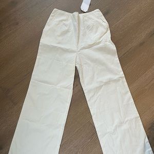 White linen pants
